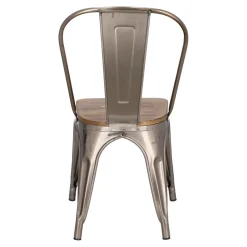 Krzesło Paris Wood metaliczne sosna orzech
