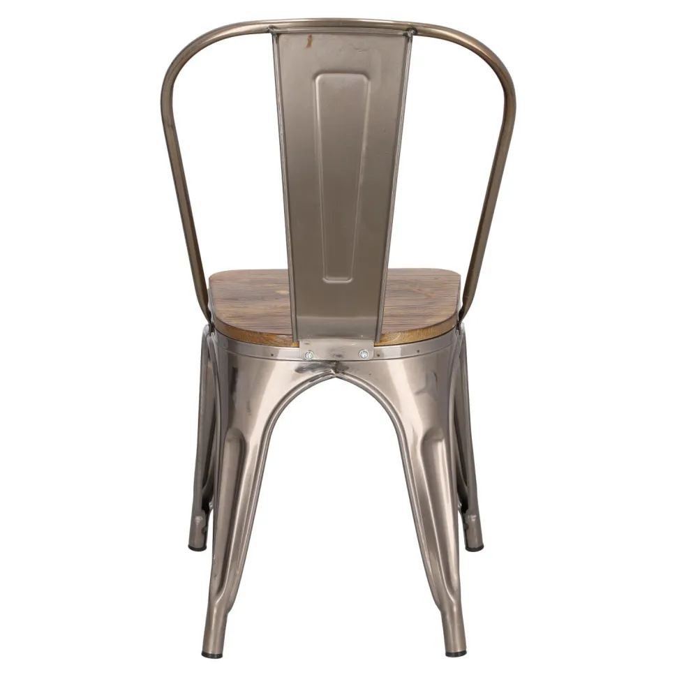 Krzesło Paris Wood metaliczne sosna orzech