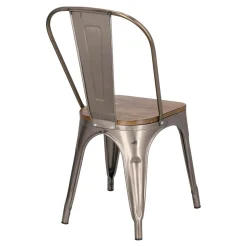 Krzesło Paris Wood metaliczne sosna orzech