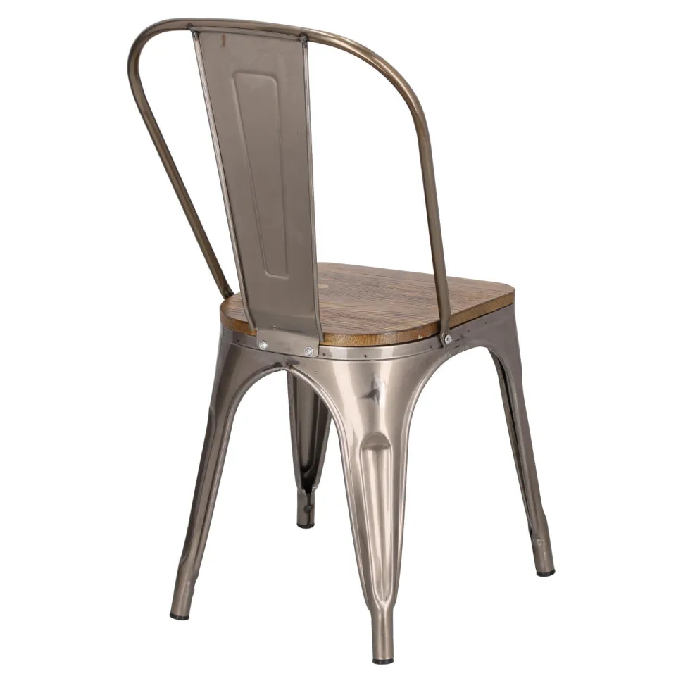 Krzesło Paris Wood metaliczne sosna orzech