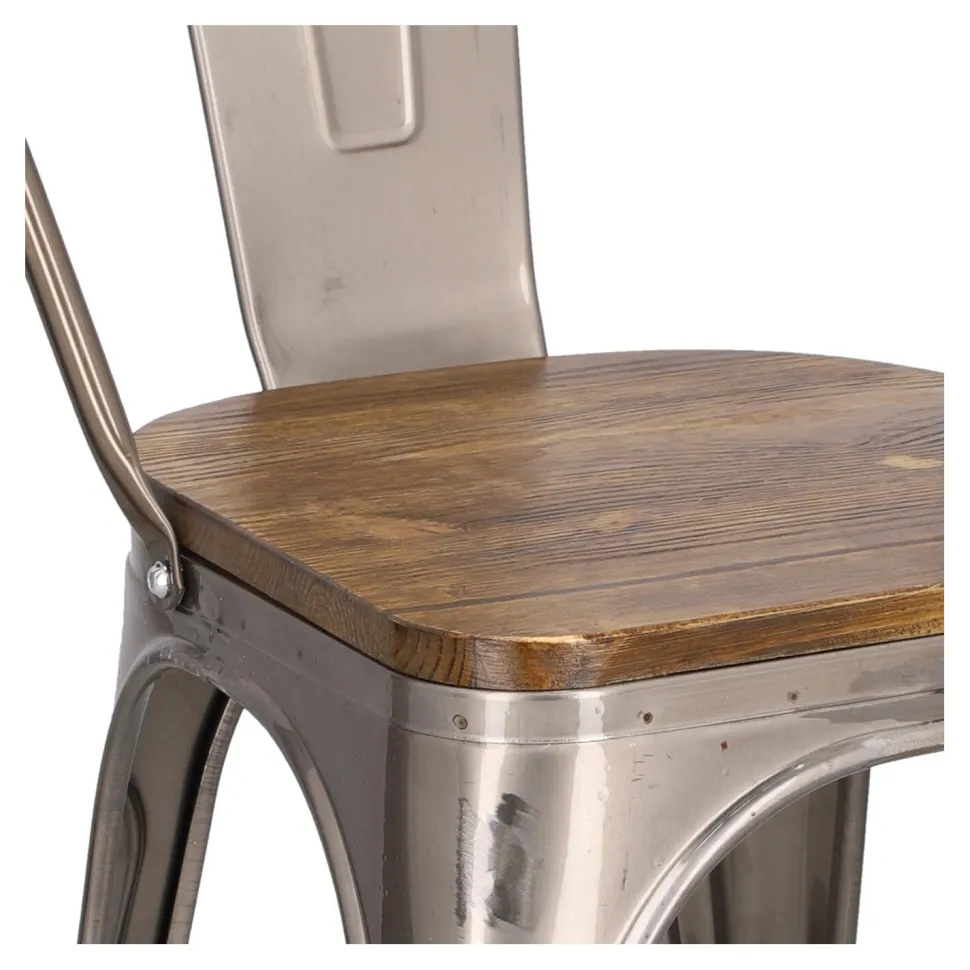 Krzesło Paris Wood metaliczne sosna orzech