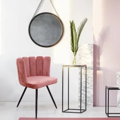 Krzesło Paum VIC różowe tapicerowane