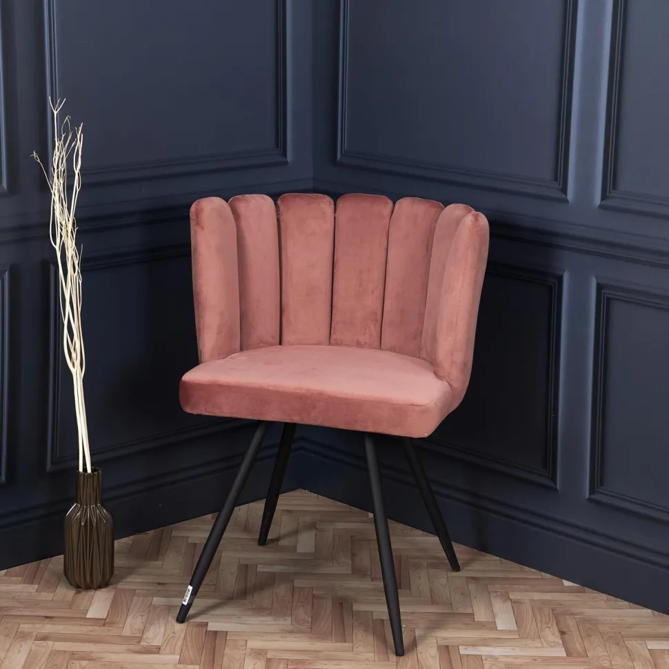 Krzesło Paum VIC różowe tapicerowane
