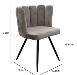 Krzesło Paum VIC szare tapicerowane