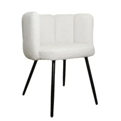 Krzesło Paume białe tkanina teddy bear