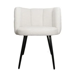 Krzesło Paume białe tkanina teddy bear