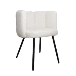 Krzesło Paume białe tkanina teddy bear