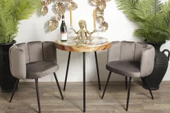 Krzesło Paume ciemnoszare tkanina Velvet