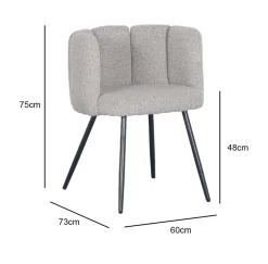 Krzesło Paume szare tkanina