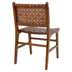 Krzesło Perugia plecione skóra brązowa