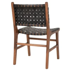 Krzesło Perugia plecione skóra czarna