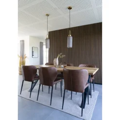 Krzesło Pisa brązowe vintage PU/ czarne