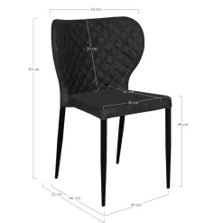 Krzesło Pisa czarne PU/ czarne