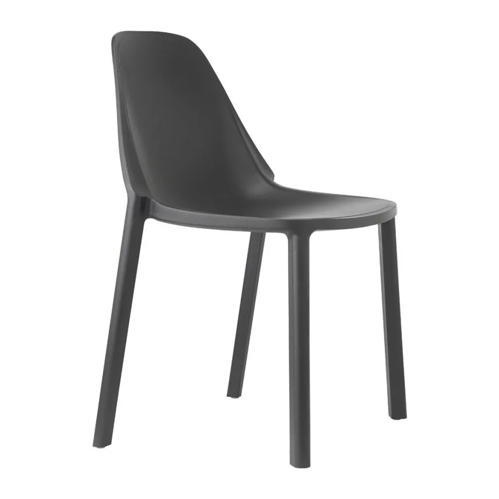 Krzesło Piu antracytowe z tworzywa