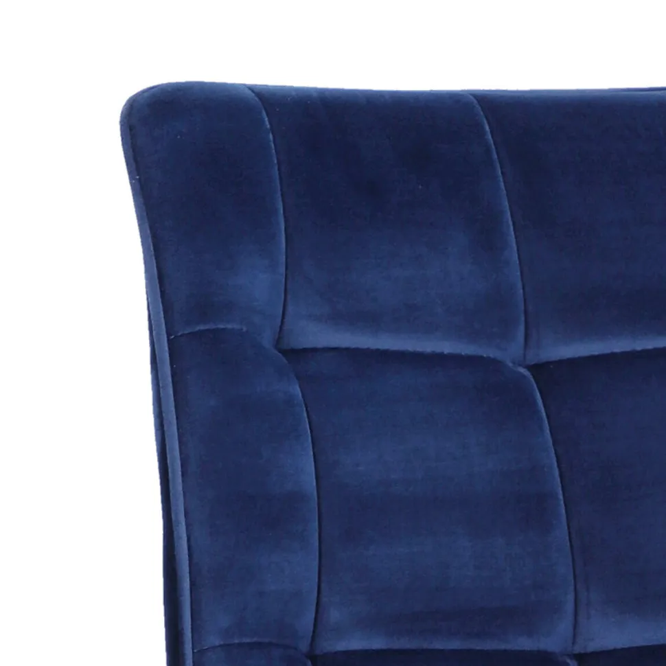 Krzesło Plaid granatowe/ czarne nogi tapicerowane