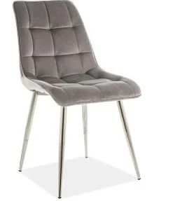 Krzesło Plaid szare/ chrom Bluvel 14
