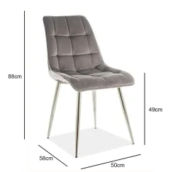 Krzesło Plaid szare/ chrom Bluvel 14