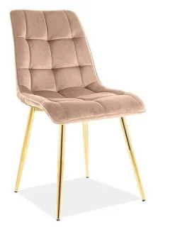 Krzesło Plaid Velvet - beżowe/ złote