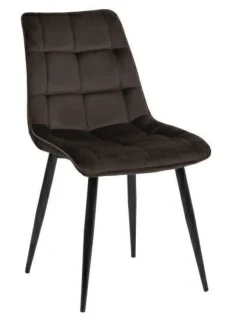 Krzesło Plaid Velvet - brązowe/ czarne
