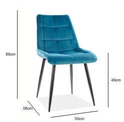 Krzesło Plaid Velvet - turkusowy Bluvel