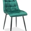 Krzesło Plaid Velvet - zielone/ czarne
