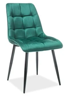 Krzesło Plaid Velvet - zielone/ czarne