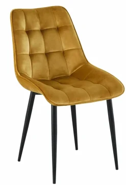 Krzesło Poly velvet żółte czarne nogi