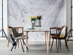 Krzesło President inspirowane Kennedy brązowy ciemny drewniane