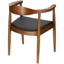 Krzesło President inspirowane Kennedy brązowy ciemny drewniane