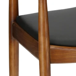 Krzesło President inspirowane Kennedy brązowy ciemny drewniane