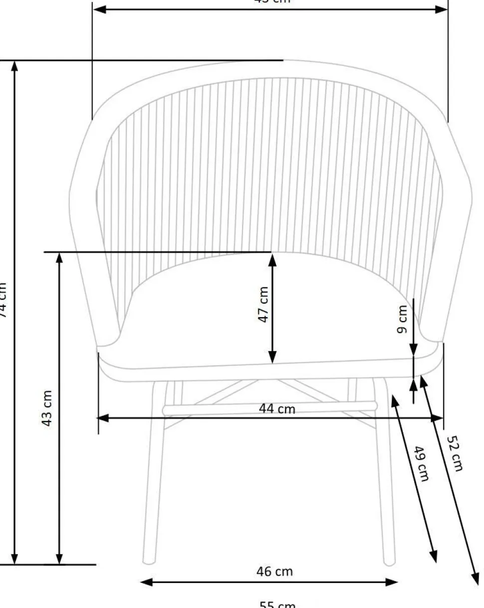 Krzesło Raffu z szarą poduszką