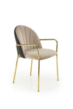 Krzesło Rebbeca beż/czarne/złote