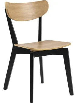 Krzesło Roxby naturalne czarne drewniane