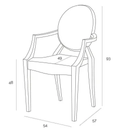 Krzesło Royal inspirowane Louis Ghost transparentne