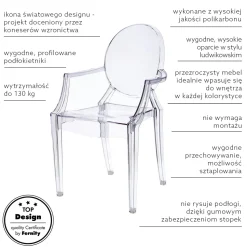 Krzesło Royal inspirowane Louis Ghost transparentne