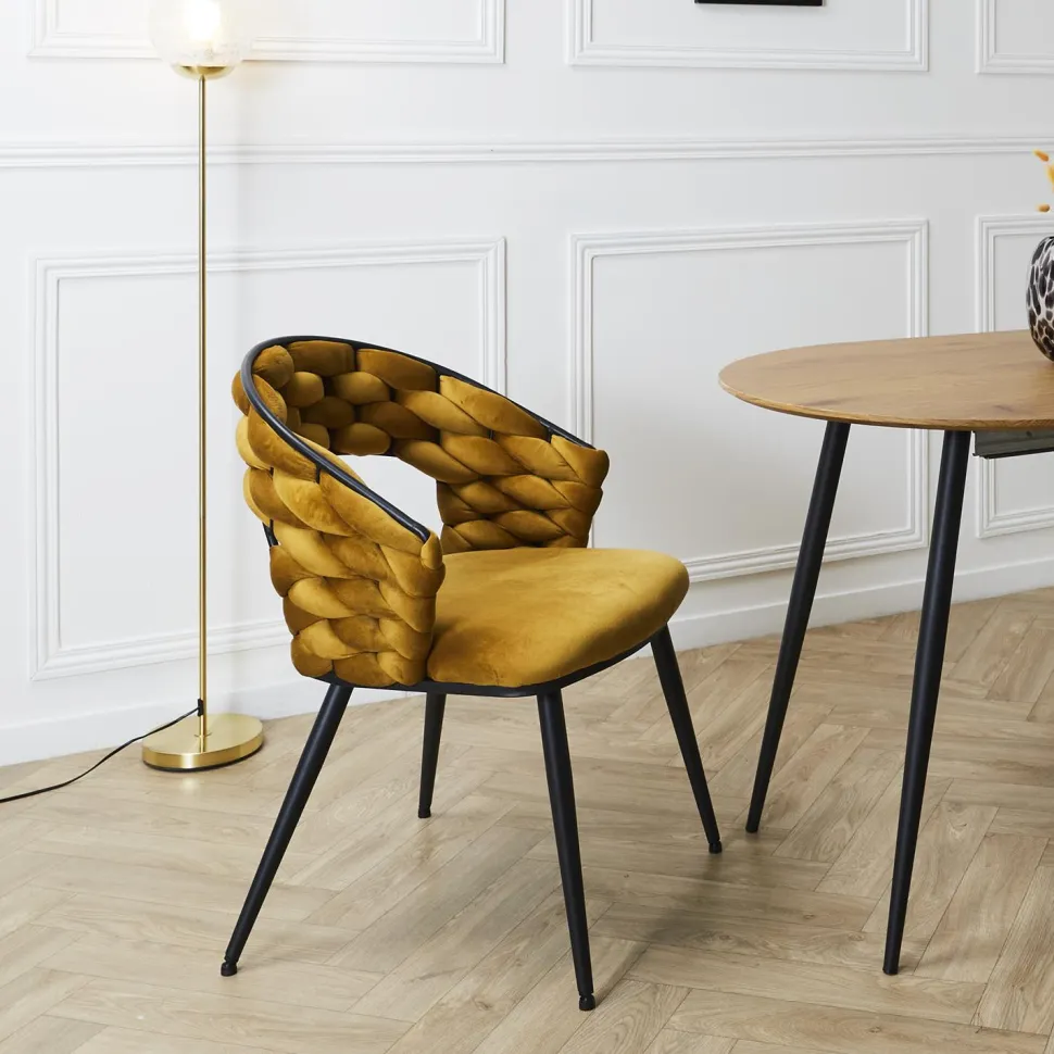 Krzesło Sawyer musztardowe