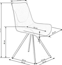 Krzesło Siena szare/ złoto antyczne