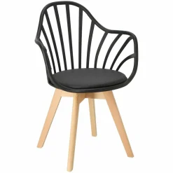 Krzesło Sirena z podłokietnikami czarne