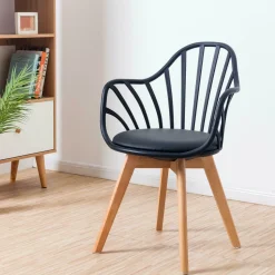 Krzesło Sirena z podłokietnikami czarne