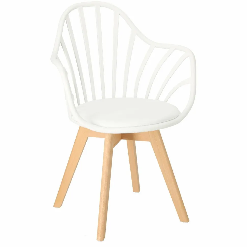 Krzesło Sirena z podłokietnikami białe