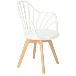 Krzesło Sirena z podłokietnikami białe