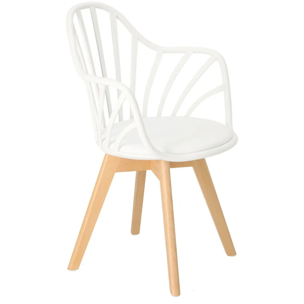 Krzesło Sirena z podłokietnikami białe