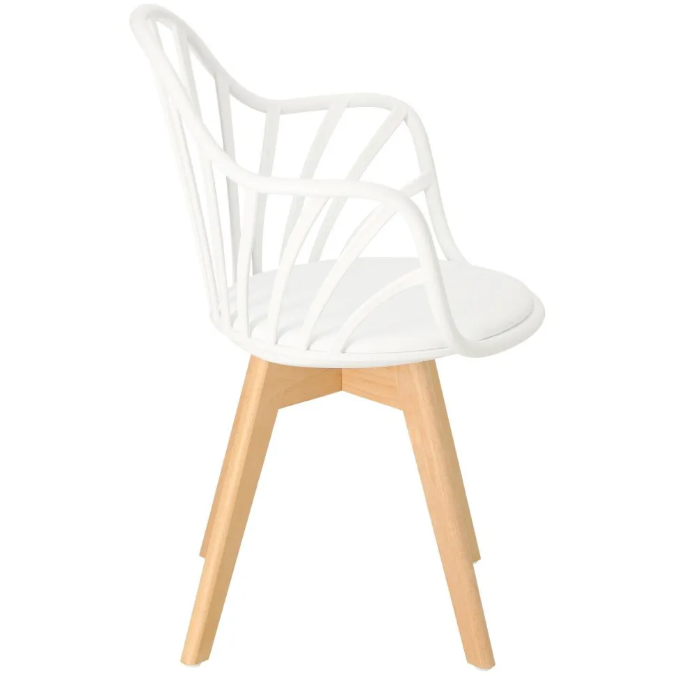 Krzesło Sirena z podłokietnikami białe