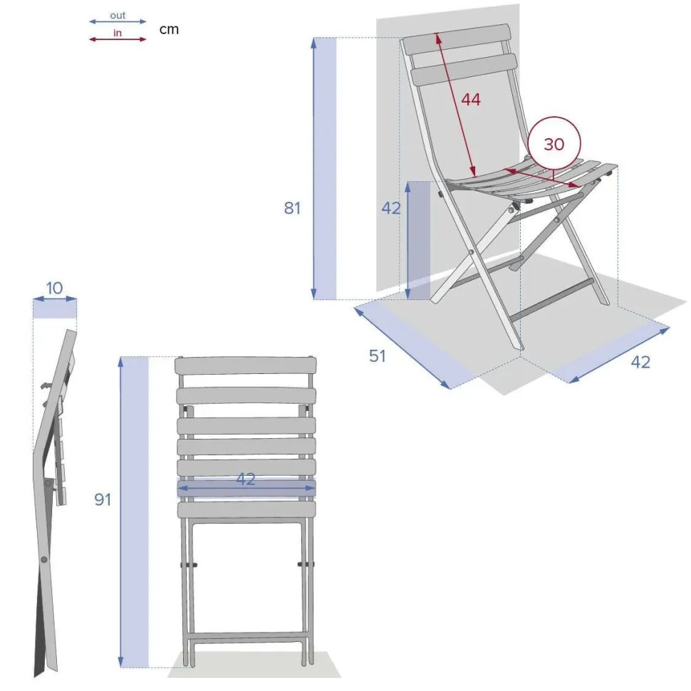 Krzesło składane Greensboro szary