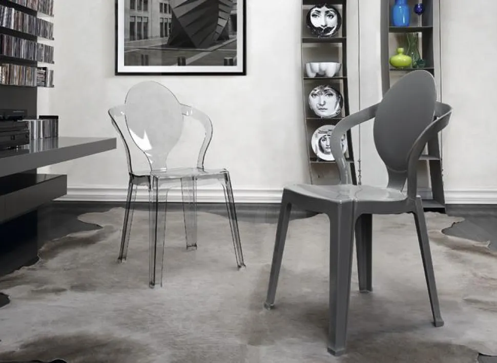 Krzesło Spoon dymione transparentne