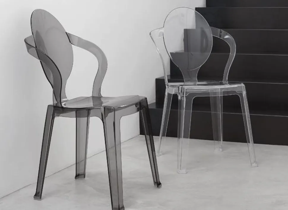 Krzesło Spoon dymione transparentne