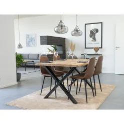 Krzesło Stockholm brązowe vintage PU/  czarne