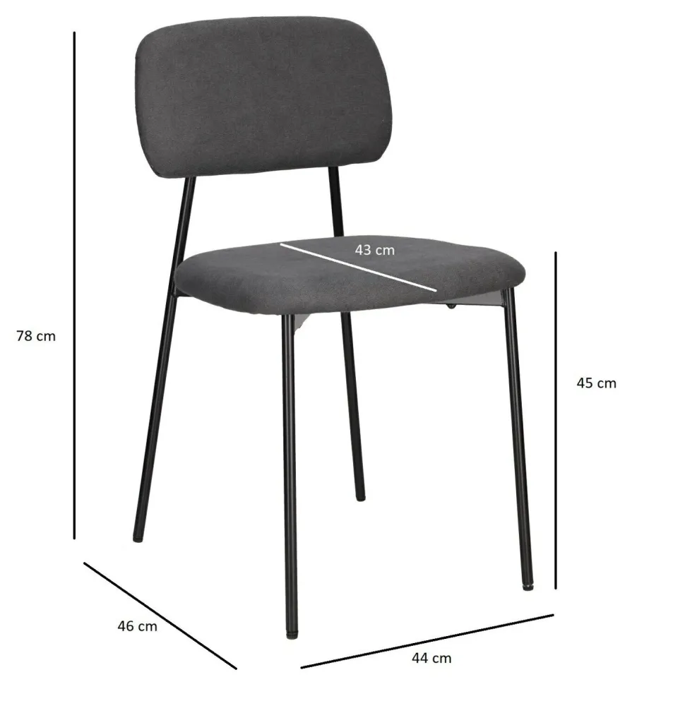 Krzesło tapicerowane Esther szare jasne