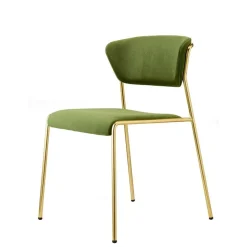 Krzesło tapicerowane Lisa zielony/złoty