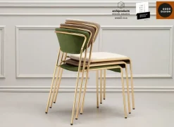 Krzesło tapicerowane Lisa zielony/złoty